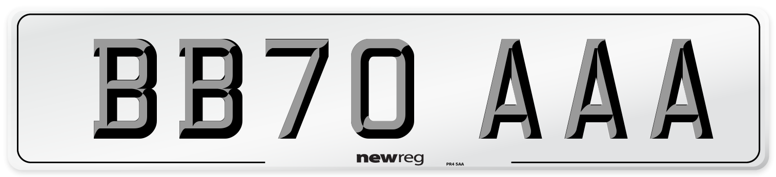 BB70 AAA Number Plate from New Reg
